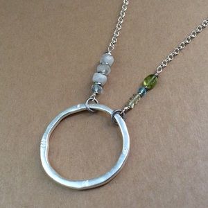 New handcrafted silver necklace peridot moonstone